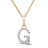 Thumbnail Image 1 of Diamond Letter G Necklace 1/10 ct tw Round 14K Yellow Gold 18"