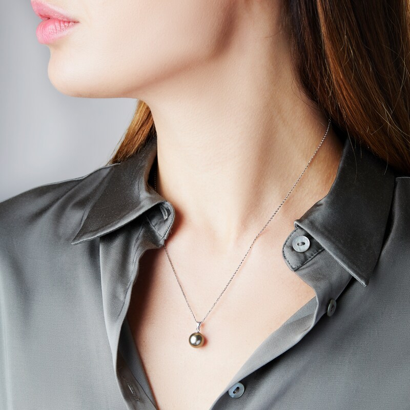 Main Image 3 of Yoko London Tahitian South Sea Cultured Pearl Pendant Necklace 18K White Gold 18"