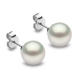 Yoko London White South Sea Cultured Pearl Stud Earrings 18K White Gold