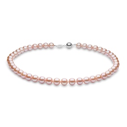 Yoko London Pink Freshwater Cultured Pearl Necklace 18K White Gold 18&quot;