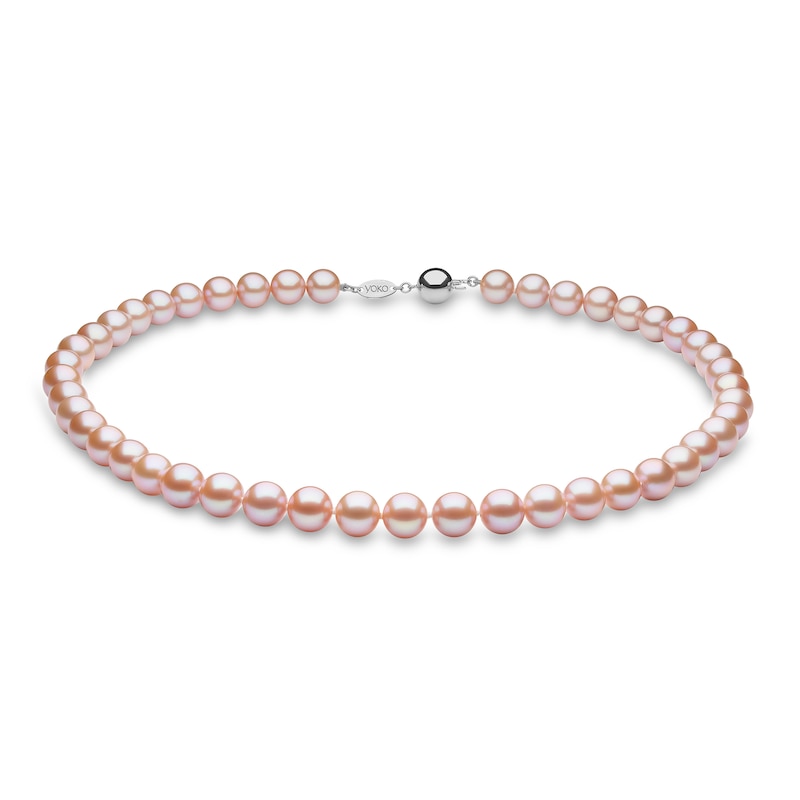 Main Image 1 of Yoko London Pink Freshwater Cultured Pearl Necklace 18K White Gold 18"