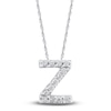 Thumbnail Image 1 of Diamond Letter Z Necklace 1/20 ct tw Round 14K White Gold 18"