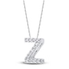 Thumbnail Image 2 of Diamond Letter Z Necklace 1/20 ct tw Round 14K White Gold 18"