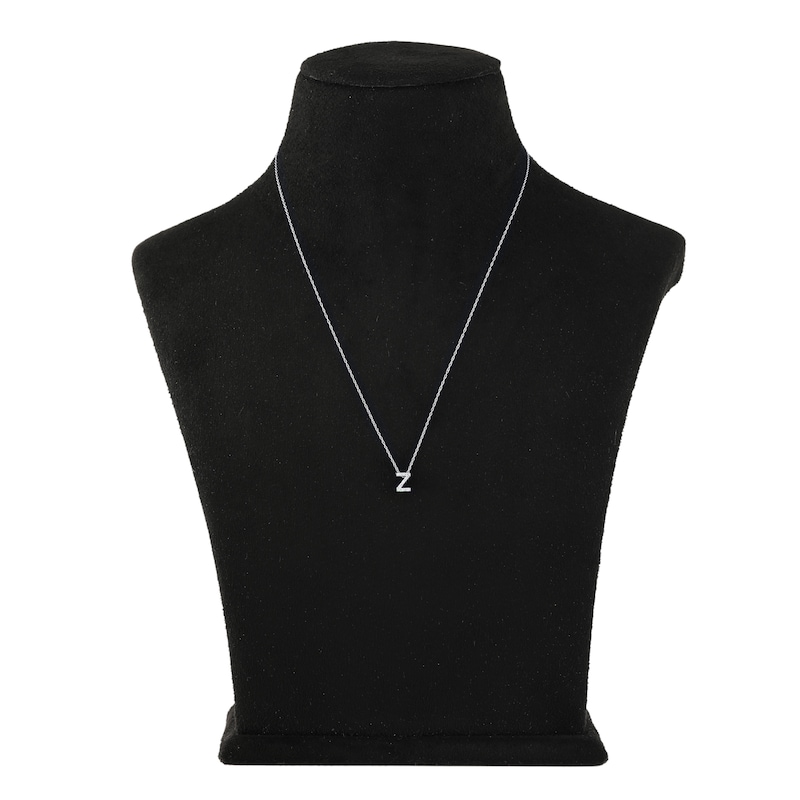 Main Image 3 of Diamond Letter Z Necklace 1/20 ct tw Round 14K White Gold 18"