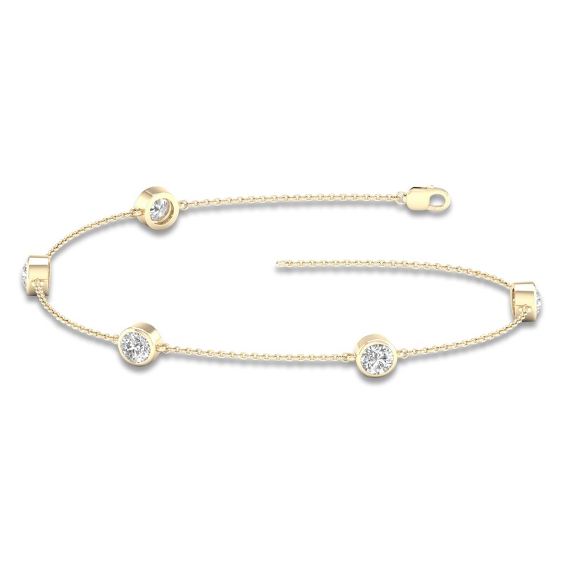 Lab-Created Diamond Bezel Bracelet 2 ct tw 14K Yellow Gold