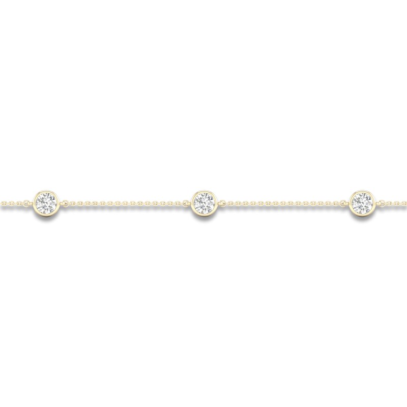 Main Image 2 of Lab-Created Diamond Bezel Bracelet 2 ct tw 14K Yellow Gold
