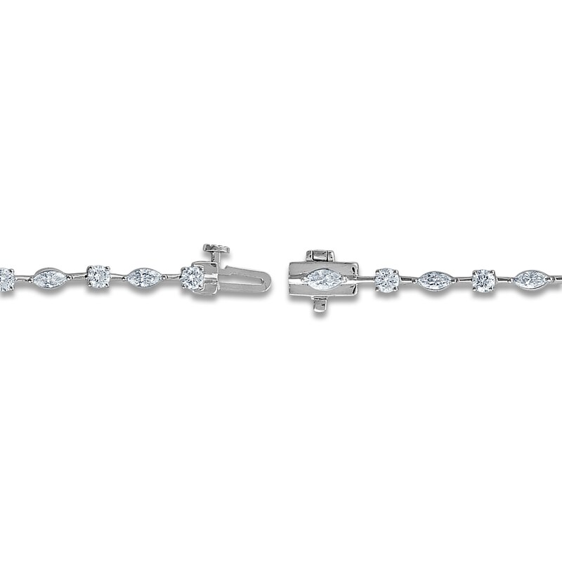 Main Image 3 of Round & Marquise-Cut Diamond Tennis Bracelet 2-3/4 ct tw 14K White Gold