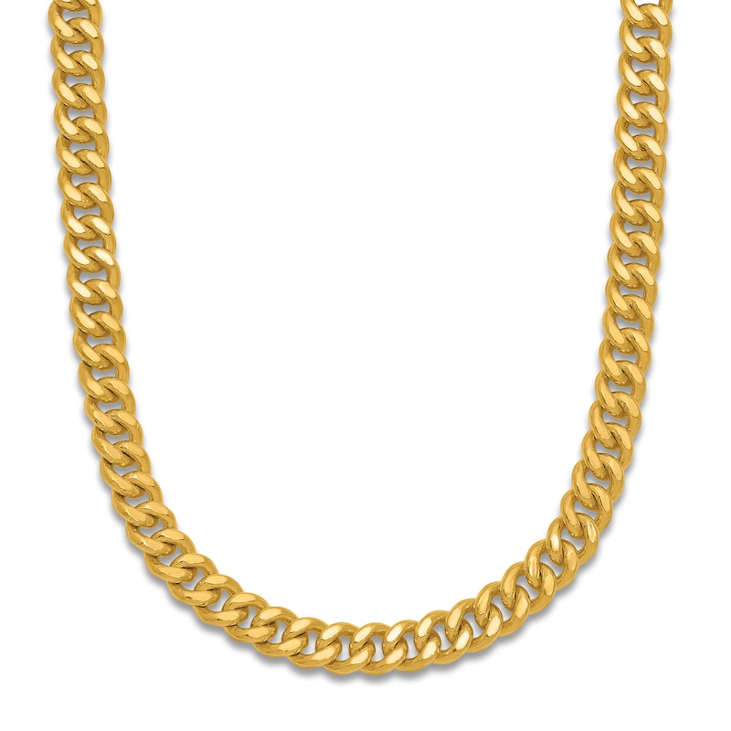 Main Image 1 of High-Polish Curb Chain Necklace 24K Yellow Gold 20" 5.0mm