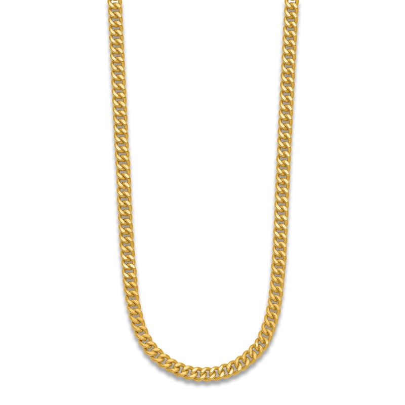 Main Image 2 of High-Polish Curb Chain Necklace 24K Yellow Gold 20" 5.0mm