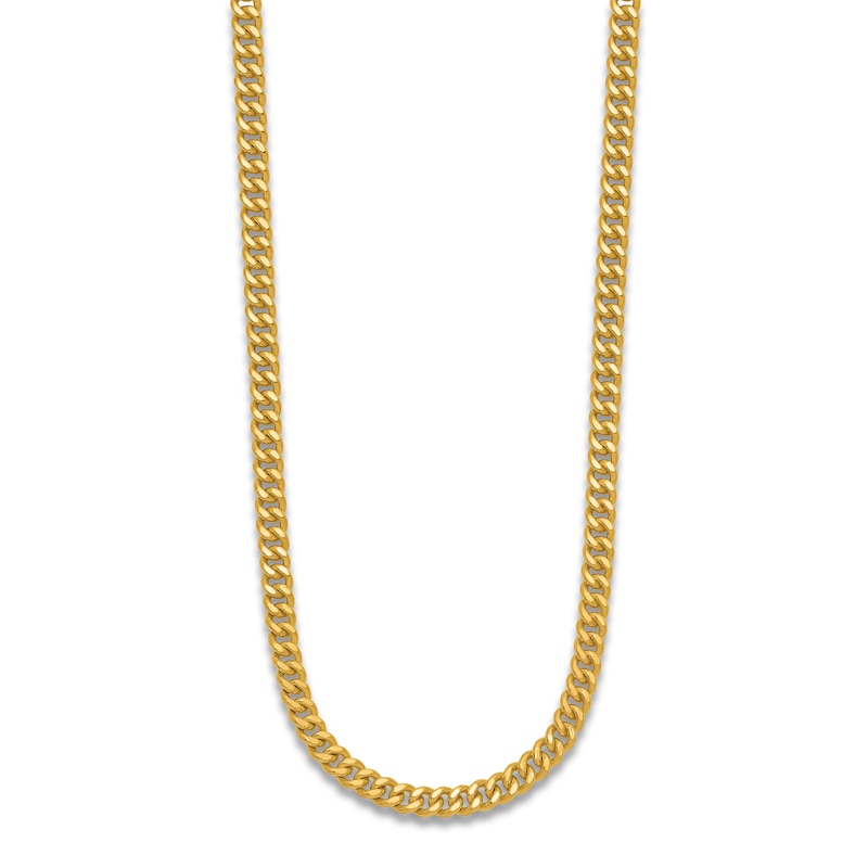 High-Polish Curb Chain Necklace 24K Yellow Gold 20" 5.0mm