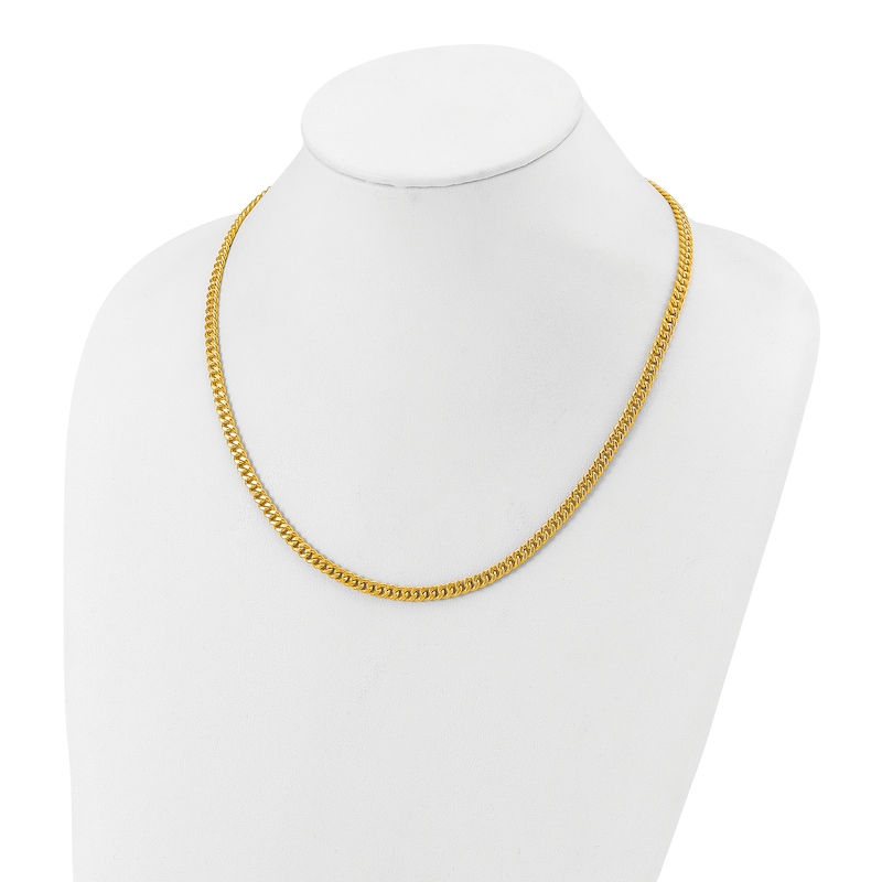High-Polish Curb Chain Necklace 24K Yellow Gold 20" 5.0mm