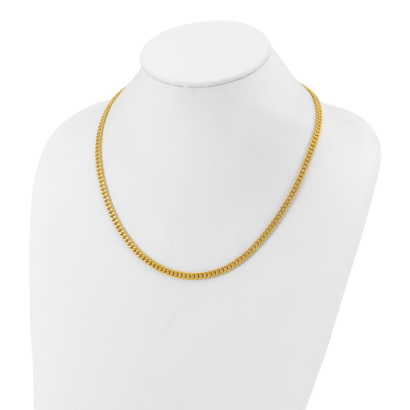 Main Image 3 of High-Polish Curb Chain Necklace 24K Yellow Gold 20" 5.0mm