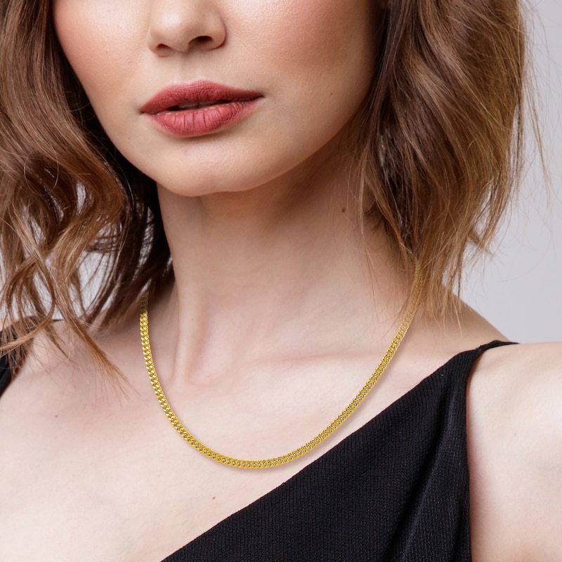 Main Image 5 of High-Polish Curb Chain Necklace 24K Yellow Gold 20" 5.0mm