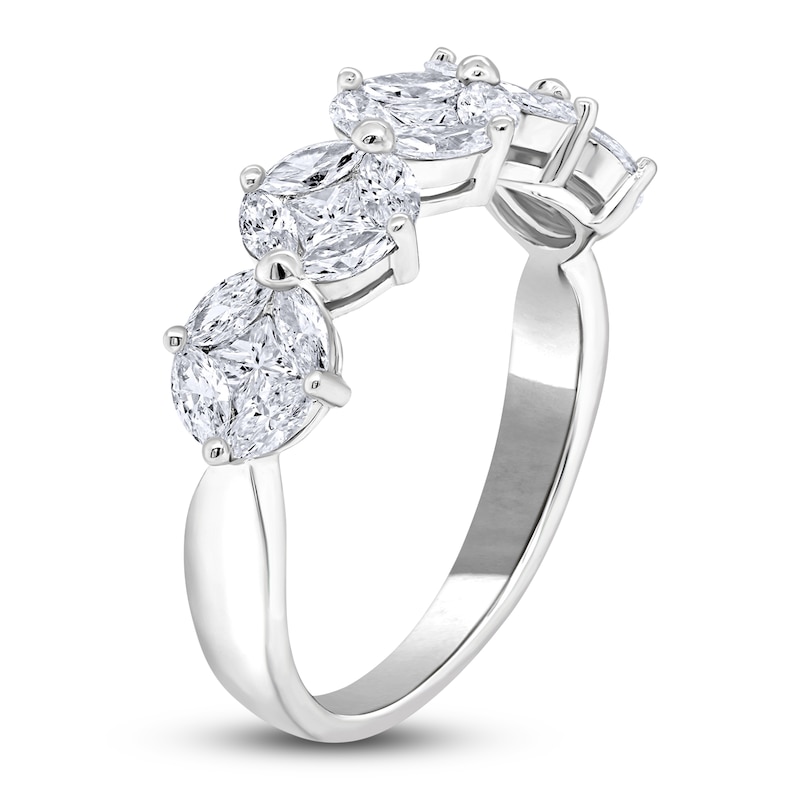Main Image 3 of Princess & Marquise-Cut Diamond Ring 1-1/3 ct tw 14K White Gold