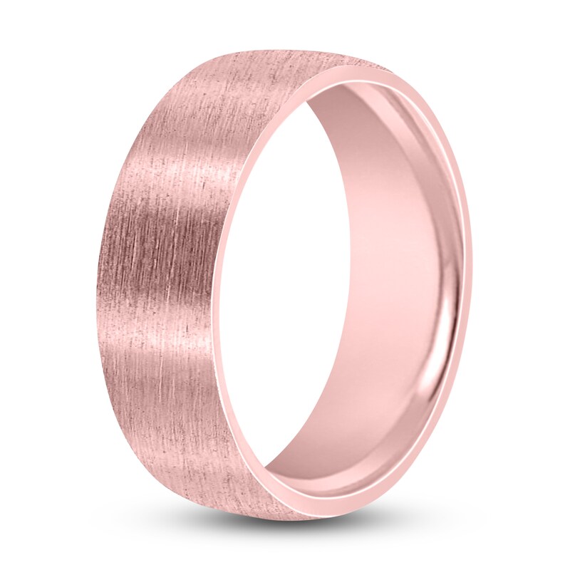 Main Image 2 of Dome Wire Brush Wedding Band 14K Rose Gold 7mm