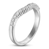 Thumbnail Image 2 of High-Polish Diamond Contour Wedding Band 1/5 ct tw 14K White Gold