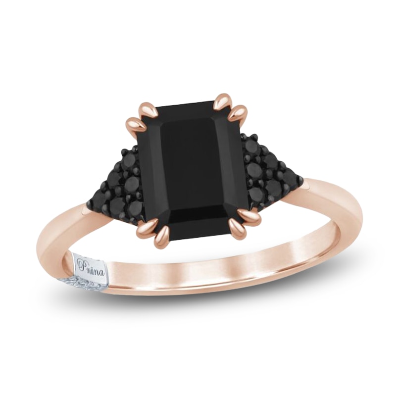 Main Image 1 of Pnina Tornai Emerald-Cut Black Diamond Engagement Ring 2-1/4 ct tw 14K Rose Gold