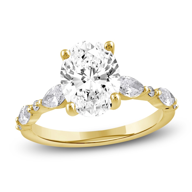 Lab-Created Diamond Oval-Cut Engagement Ring 2-1/2 ct tw 14K Yellow Gold