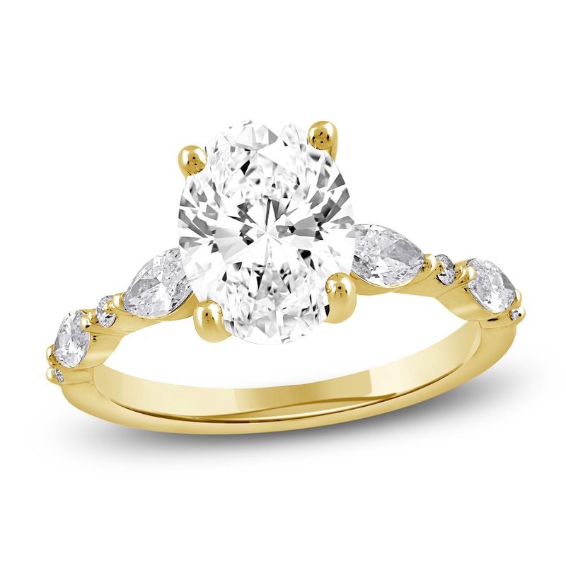 Main Image 1 of Lab-Grown Diamond Oval-Cut Engagement Ring 2-1/2 ct tw 14K Yellow Gold
