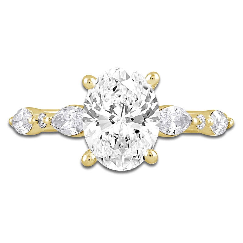 Lab-Created Diamond Oval-Cut Engagement Ring 2-1/2 ct tw 14K Yellow Gold