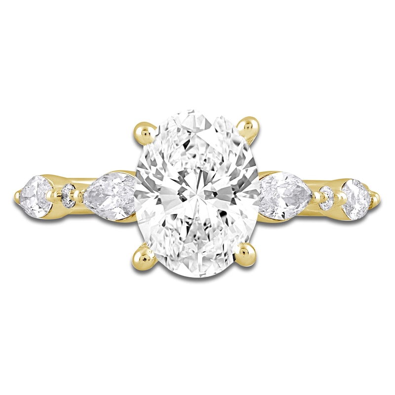 Main Image 3 of Lab-Grown Diamond Oval-Cut Engagement Ring 2-1/2 ct tw 14K Yellow Gold