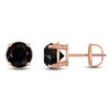 Thumbnail Image 1 of Round-Cut Black Diamond Solitaire Stud Earrings 3 ct tw 14K Rose Gold