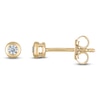 Thumbnail Image 1 of Certified Round-Cut Diamond Bezel-Set Solitaire Stud Earrings 1/10 ct tw 14K Yellow Gold (I1/I)