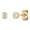 Thumbnail Image 2 of Certified Round-Cut Diamond Bezel-Set Solitaire Stud Earrings 1/10 ct tw 14K Yellow Gold (I1/I)