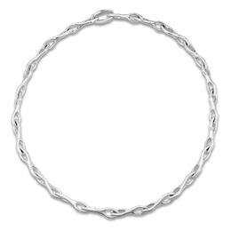 Italia D'Argento Semi-Solid Twist Link Necklace Sterling Silver 24"