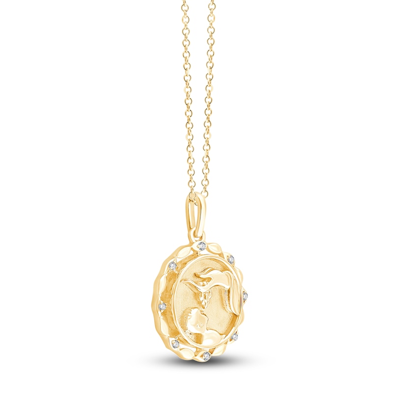 Main Image 2 of Children's Diamond Baptism Necklace 14K Yellow Gold 13"