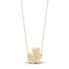 Thumbnail Image 2 of Children's Diamond Bunny Necklace 1/8 ct tw 14K Yellow Gold 13"