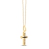 Thumbnail Image 2 of Children's Black Diamond Cross Necklace 1/10 ct tw 14K Yellow Gold 13"