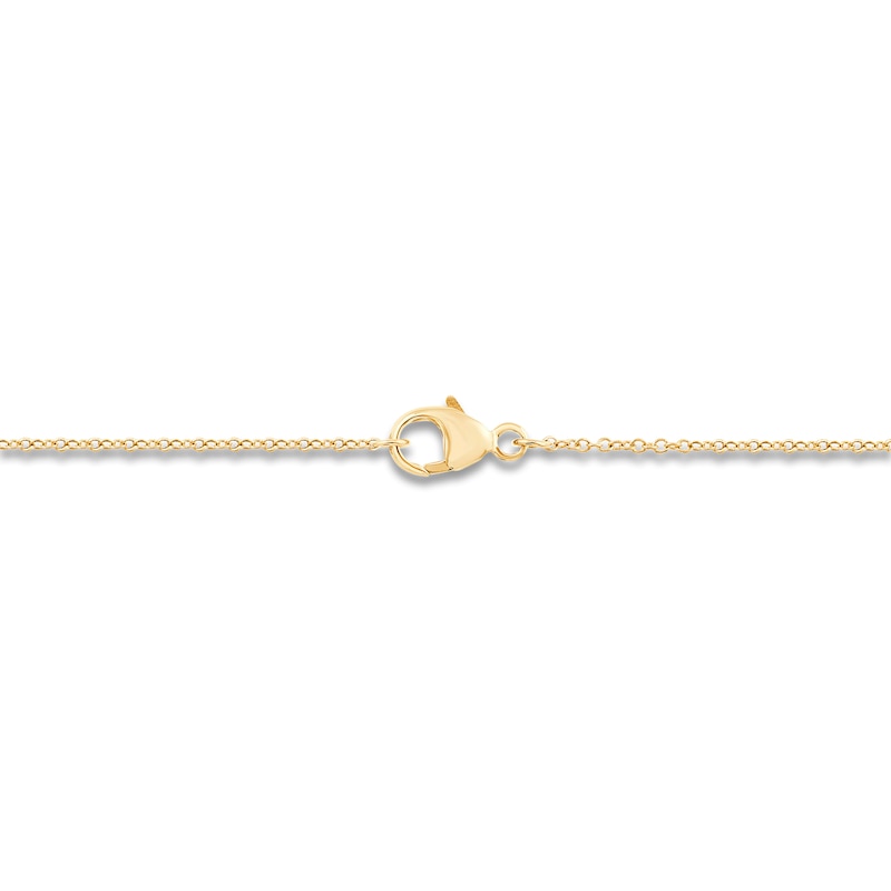 Main Image 3 of Children's Black Diamond Cross Necklace 1/10 ct tw 14K Yellow Gold 13"