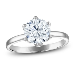 Round-Cut Lab-Grown Diamond Solitaire Plus Engagement Ring 2 ct tw Platinum (VS2/F)