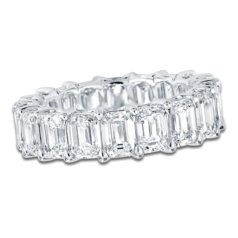 Main Image 1 of Certified Emerald-Cut Diamond Eternity Band 7-5/8 - 9-5/8 ct tw 14K White Gold
