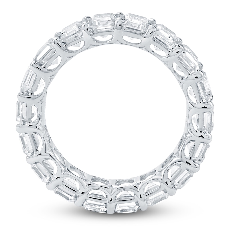 Main Image 2 of Certified Emerald-Cut Diamond Eternity Band 7-5/8 - 9-5/8 ct tw 14K White Gold