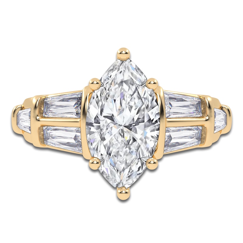 Main Image 3 of Marquise-Cut Created By Jared Studio Lab-Grown Diamond Engagement Ring 3-1/2 ct tw 14K Yellow Gold