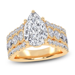 Pear-Shaped Created By Jared Studio Lab-Grown Diamond Engagement Ring 3-3/4 ct tw 14K Yellow Gold