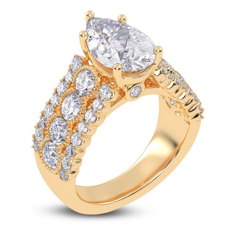 Main Image 2 of Pear-Shaped Created By Jared Studio Lab-Grown Diamond Engagement Ring 3-3/4 ct tw 14K Yellow Gold