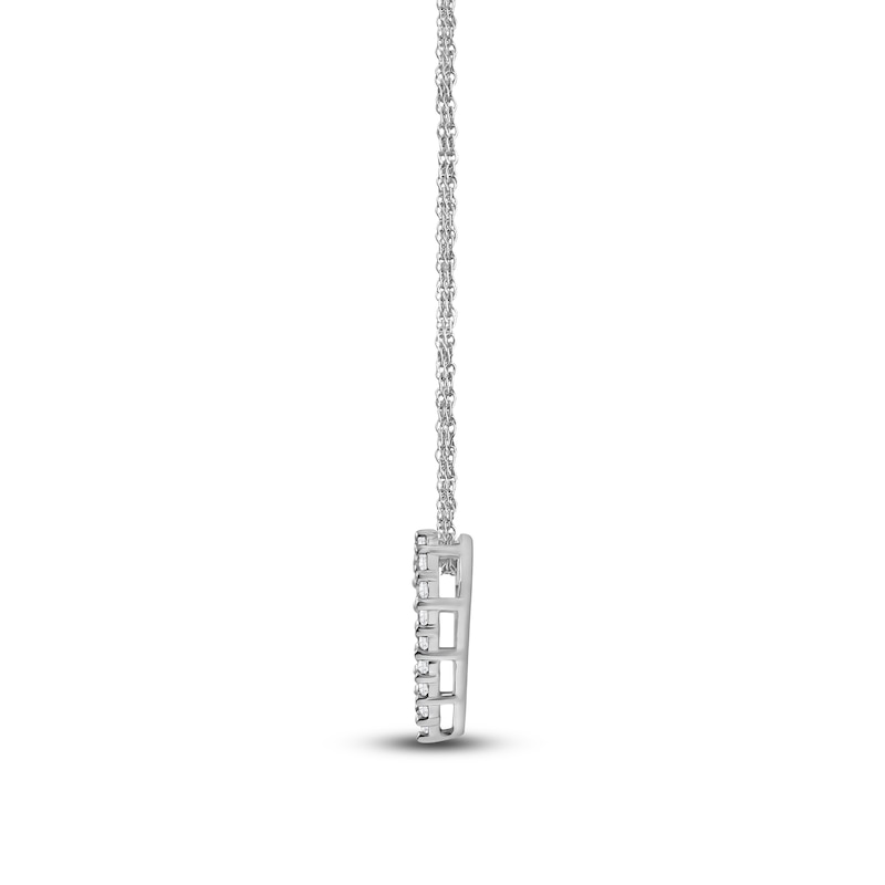 Main Image 5 of Lab-Grown Diamond Heart Outline Necklace 1/2 ct tw 14K White Gold 18"