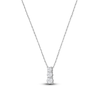 Thumbnail Image 2 of Lab-Grown Diamond Graduated Three-Stone Stack Necklace 1 ct tw 14K White Gold 18"