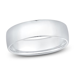 Men's Comfort-Fit Wedding Band 10K White Gold 6mm