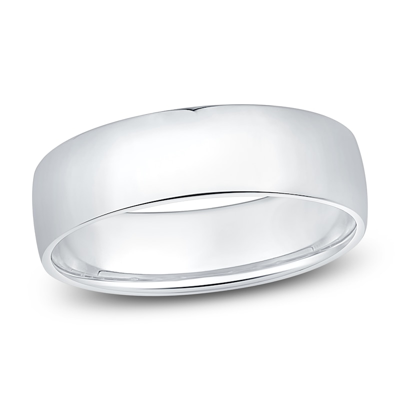 Main Image 1 of Men's Comfort-Fit Wedding Band 10K White Gold 6mm