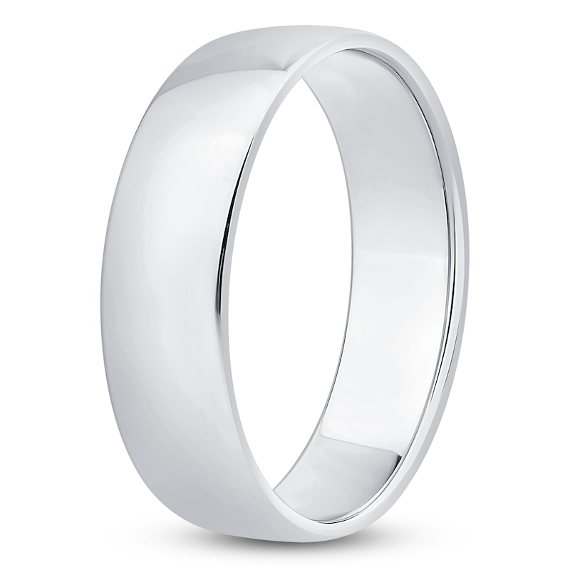 Main Image 2 of Men's Comfort-Fit Wedding Band 10K White Gold 6mm
