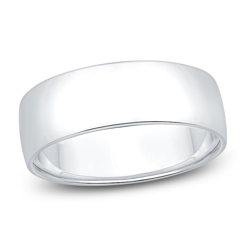 Main Image 1 of Men's Comfort-Fit Wedding Band 10K White Gold 7mm