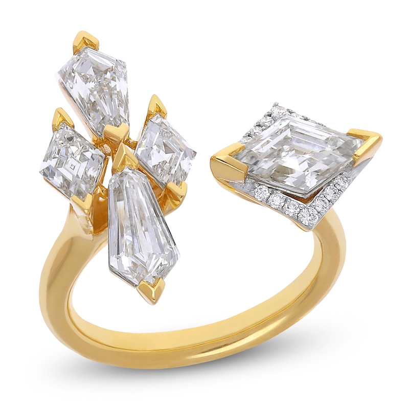 Main Image 1 of Lozenge Step-Cut & Tie Step-Cut Lab-Grown Diamond Deconstructed Ring 3-1/4 ct tw 14K Yellow Gold