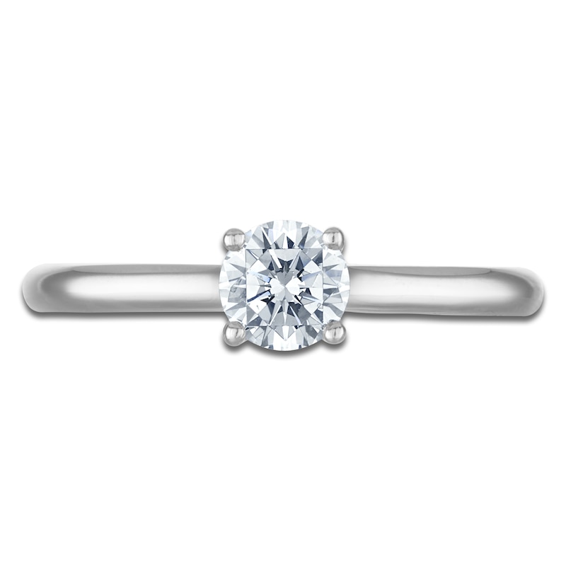 Main Image 3 of Round-Cut Lab-Grown Diamond Solitaire Plus Engagement Ring 1/2 ct tw Platinum (VS2/F)