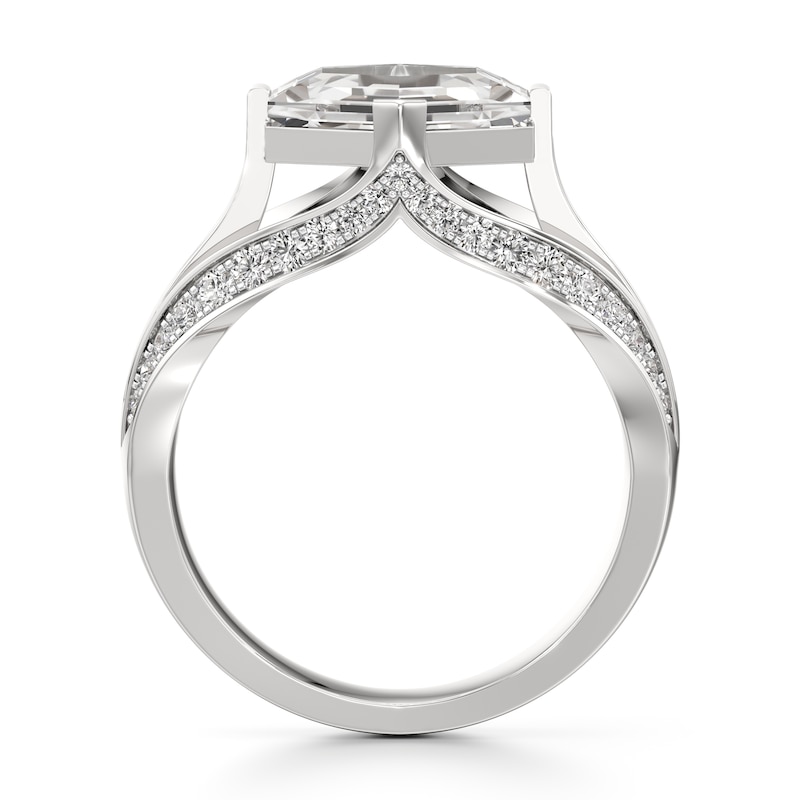 Main Image 2 of J'Lure Lab-Created Diamond Hexagon Portrait-Cut Engagement Ring 3-1/2 ct tw 18K White Gold