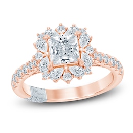 Pnina Tornai Princess-Cut Lab-Grown Diamond Halo Engagement Ring 1-3/4 ct tw 14K Rose Gold
