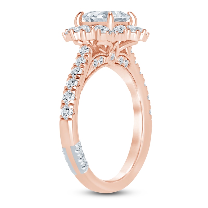 Main Image 2 of Pnina Tornai Princess-Cut Lab-Grown Diamond Halo Engagement Ring 1-3/4 ct tw 14K Rose Gold
